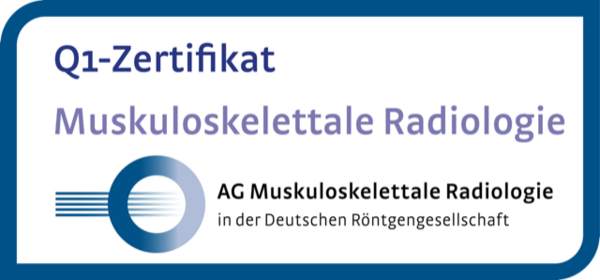 Zertifizierungssiegel der AG Muskuloskelettale Radiologie Q1 Zertifikat
